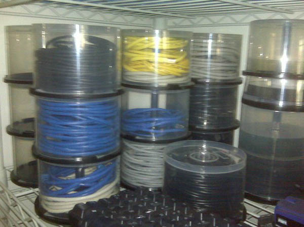 cd cases uses to store and organize cables